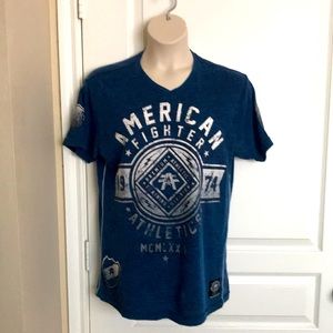 Men’s L American Fighter short sleeve blue T-shirt